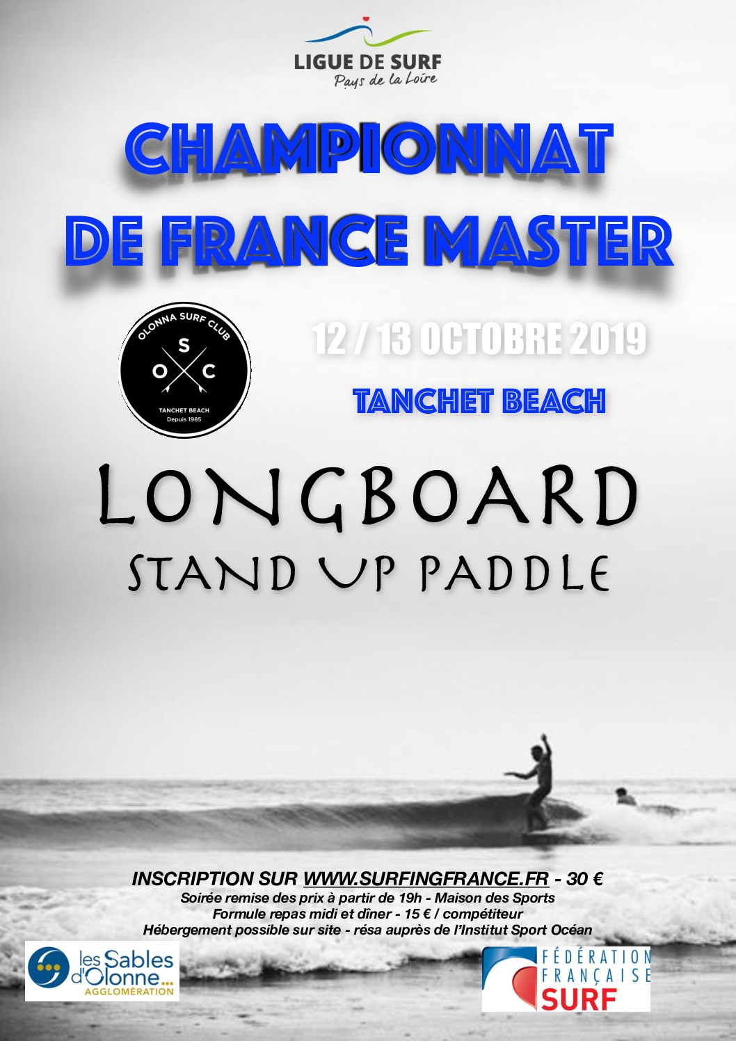 Championnats de France Master Longboard et Stand Up Paddle / 12 et 13 octobre